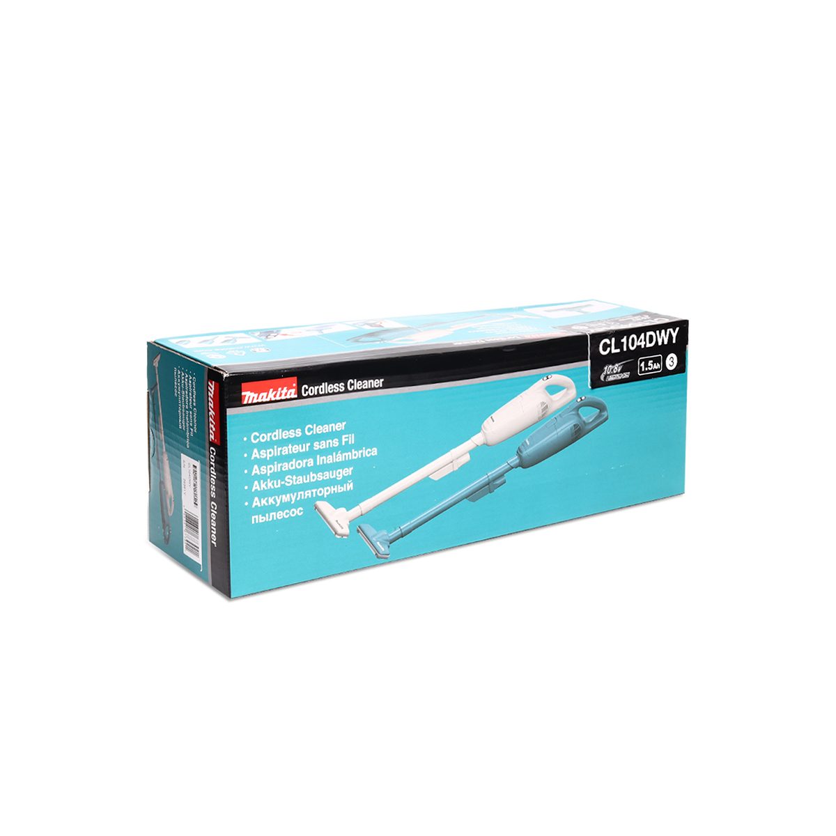MAKITA เครื่องดูดฝุ่นไร้สาย 10.8 โวลต์ ที่เก็บฝุ่น 500 มล. รุ่น CL104DWY แรงดันลมสูงสุด 3.2 KPA กำลังการดูด 20 วัตต์ แบตเตอรี่ในตัว สีขาว (ม
