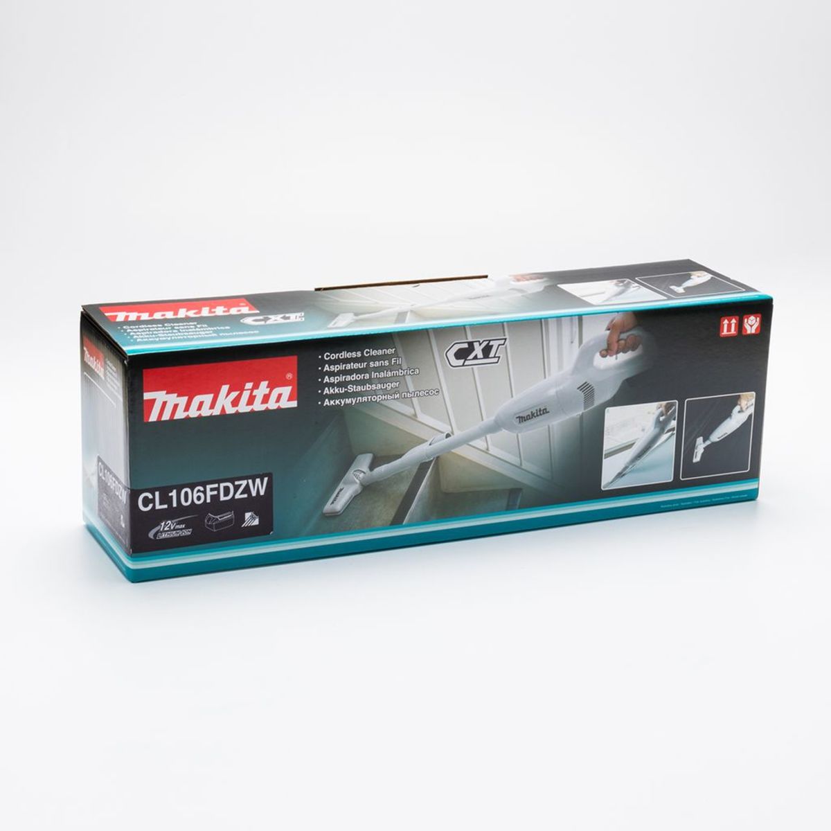 MAKITA เครื่องดูดฝุ่นไร้สาย 12 โวลต์ ที่เก็บฝุ่น 600 มล. รุ่น CL106FDZW แรงดันลมสูงสุด 3.2 KPA กำลังการดูด 19 วัตต์ ไม่รวมแบตเตอรี่-แท่นชาร์