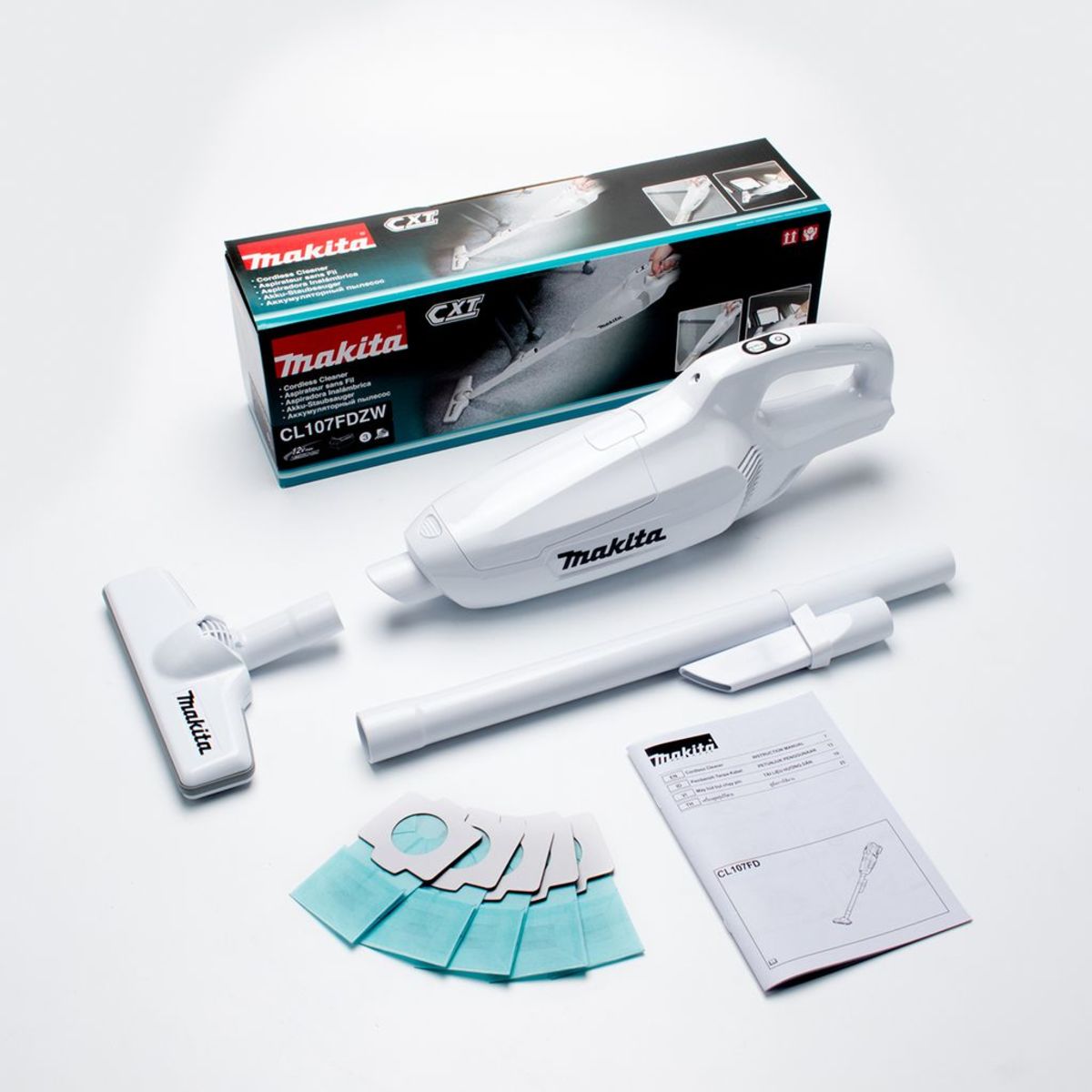 MAKITA ดูดฝุ่นไร้สาย 12VMAX รุ่น CL107FDZW แรงดันลม 5.0 KPA ถุงผาเก็บฝุ่น 500 มล. ปรับได้ 3 ระดับ ไม่รวมแบตเตอรี่-แท่นชาร์จ (มากีต้า)