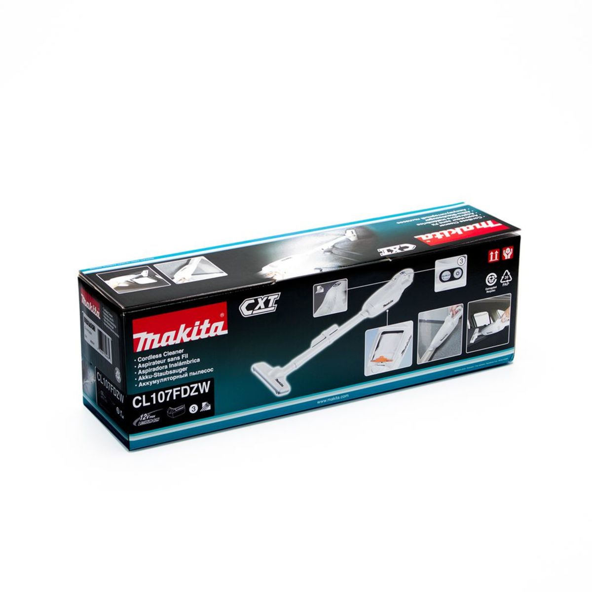 MAKITA ดูดฝุ่นไร้สาย 12VMAX รุ่น CL107FDZW แรงดันลม 5.0 KPA ถุงผาเก็บฝุ่น 500 มล. ปรับได้ 3 ระดับ ไม่รวมแบตเตอรี่-แท่นชาร์จ (มากีต้า)