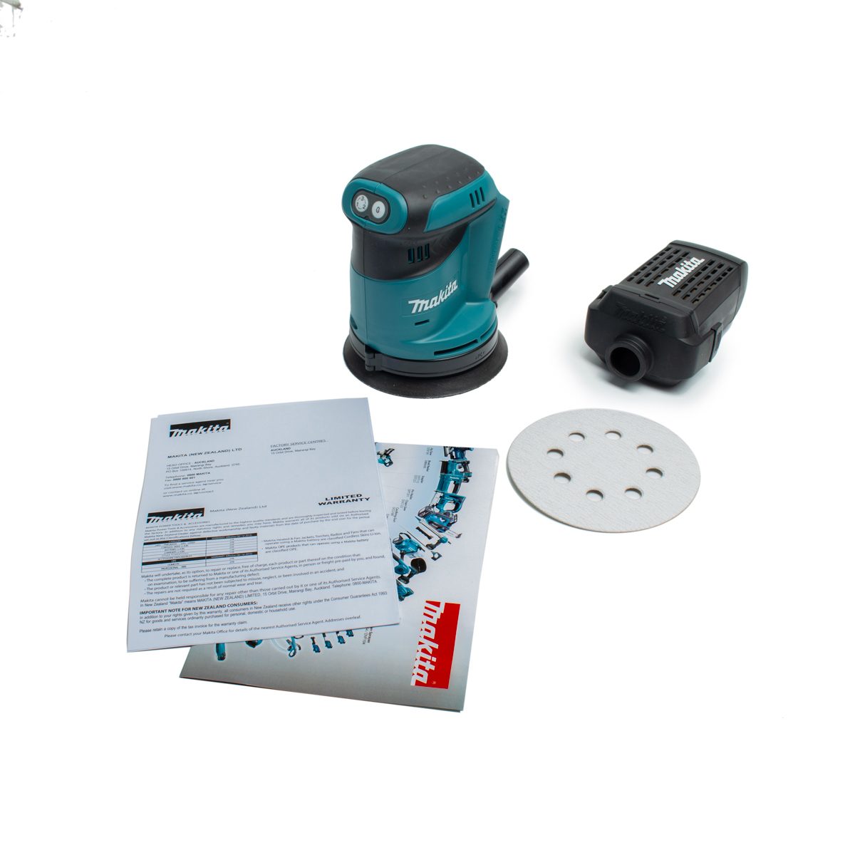 MAKITA เครื่องขัดกระดาษทรายไร้สาย 18 โวลต์ 125 มม. (5 นิ้ว) รุ่น DBO180 ไม่รวมแบตเตอรี่และแท่นชาร์จ (มากีต้า)