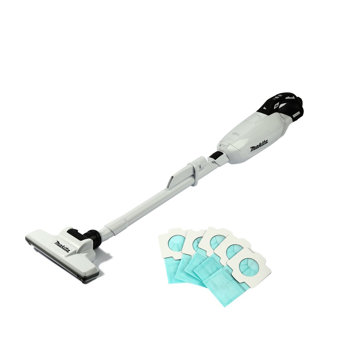 MAKITA เครื่องดูดฝุ่นไร้สาย 18 โวลต์ รุ่น DCL285FZW ถุงกระดาษเก็บฝุ่น 500/300 มล. แรงดันลมสูงสุด 15.5 kPa ปรับได้ 4 ระดับ ถุงเก็บสีขาว ไม่รว