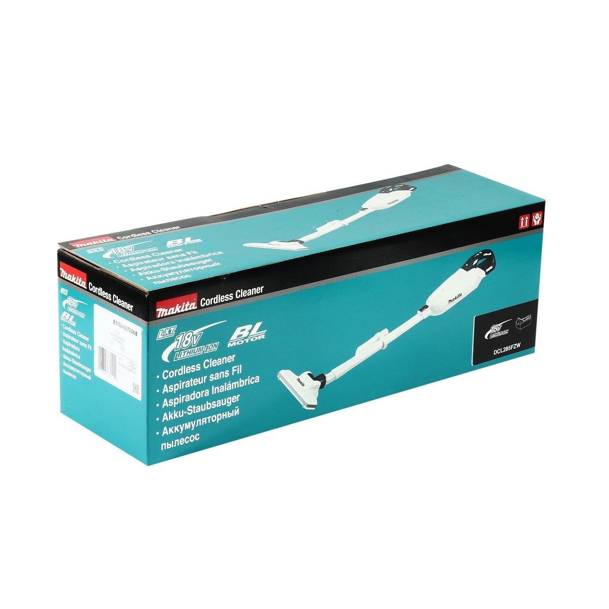 MAKITA เครื่องดูดฝุ่นไร้สาย 18 โวลต์ รุ่น DCL285FZW ถุงกระดาษเก็บฝุ่น 500/300 มล. แรงดันลมสูงสุด 15.5 kPa ปรับได้ 4 ระดับ ถุงเก็บสีขาว ไม่รว
