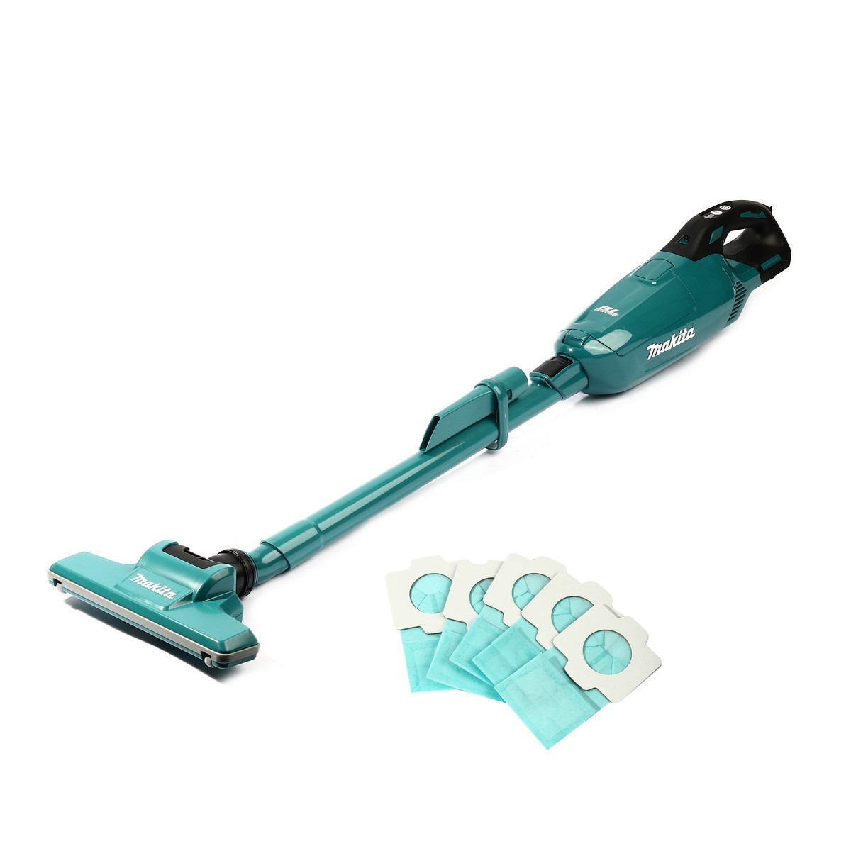 MAKITA เครื่องดูดฝุ่นไร้สาย 18 โวลต์ รุ่น DCL285FZ ถุงกระดาษเก็บฝุ่น 500/300 มล. แรงดันลมสูงสุด 15.5 kPa ปรับได้ 4 ระดับ ถุงเก็บสีเขียว ไม่ร