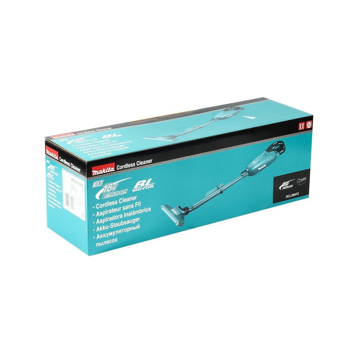 MAKITA เครื่องดูดฝุ่นไร้สาย 18 โวลต์ รุ่น DCL285FZ ถุงกระดาษเก็บฝุ่น 500/300 มล. แรงดันลมสูงสุด 15.5 kPa ปรับได้ 4 ระดับ ถุงเก็บสีเขียว ไม่ร