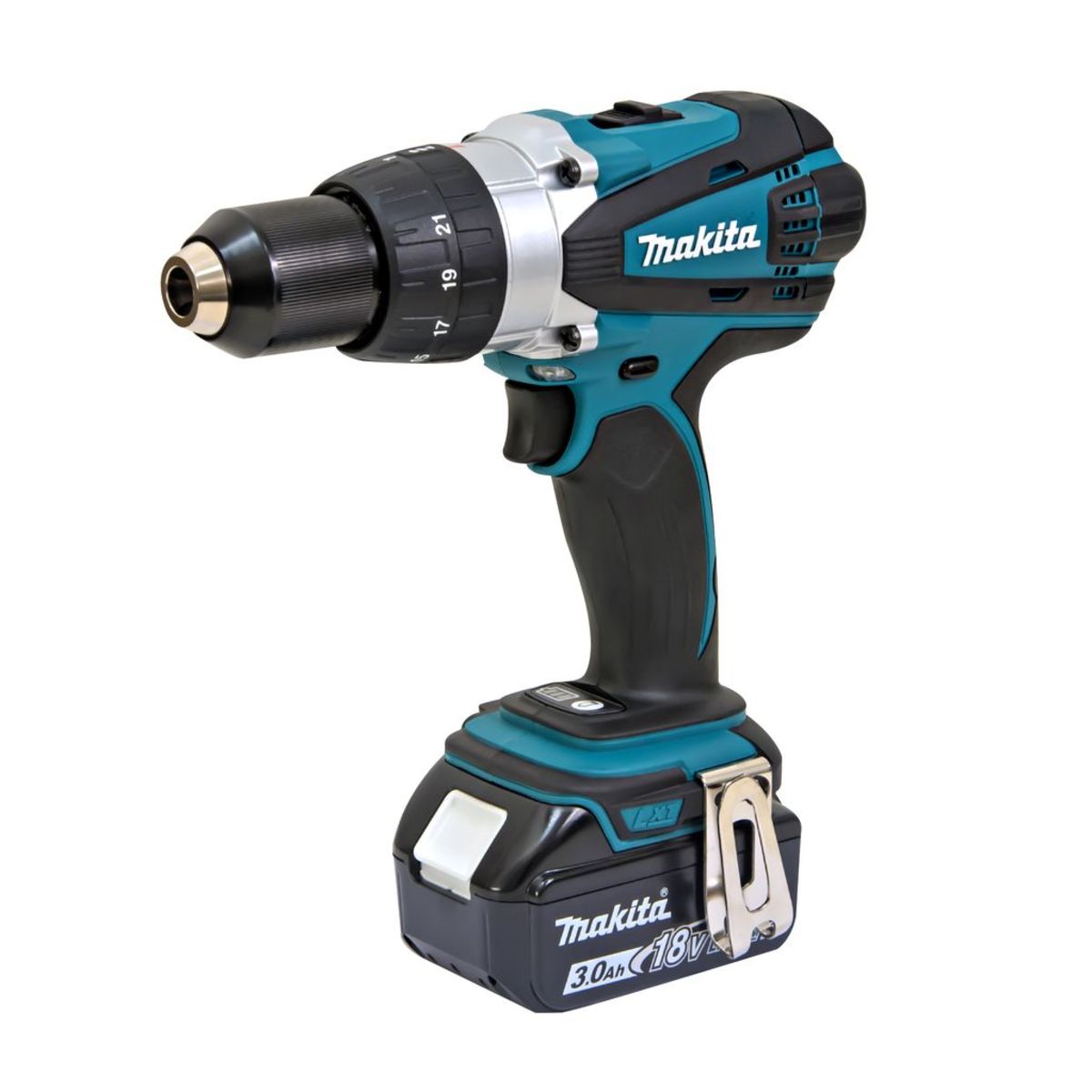 MAKITA สว่านไขควงไร้สาย 18 โวลต์ ขนาด 1/2 นิ้ว รุ่น DDF-458RFE แรงบิดหมุน 84 นิวตันเมตร รวมแบตเตอรี่และแท่นชาร์จ (มากีต้า)