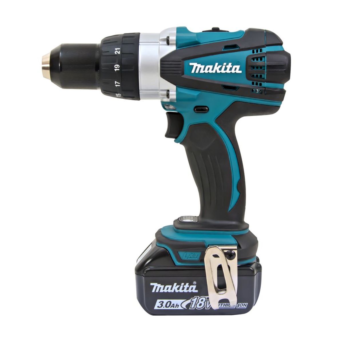 MAKITA สว่านไขควงไร้สาย 18 โวลต์ ขนาด 1/2 นิ้ว รุ่น DDF-458RFE แรงบิดหมุน 84 นิวตันเมตร รวมแบตเตอรี่และแท่นชาร์จ (มากีต้า)