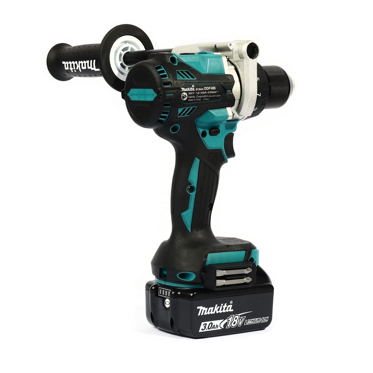 MAKITA (มากีต้า) สว่านไขควงไร้สาย 18 โวลต์ รุ่น DDF486RFJ ขนาด 13 มม. (1/2 นิ้ว) ความเร็วรอบตัวเปล่า 0-2,100 รอบ/นาที แรงบิดสูงสุดในการขัน 1