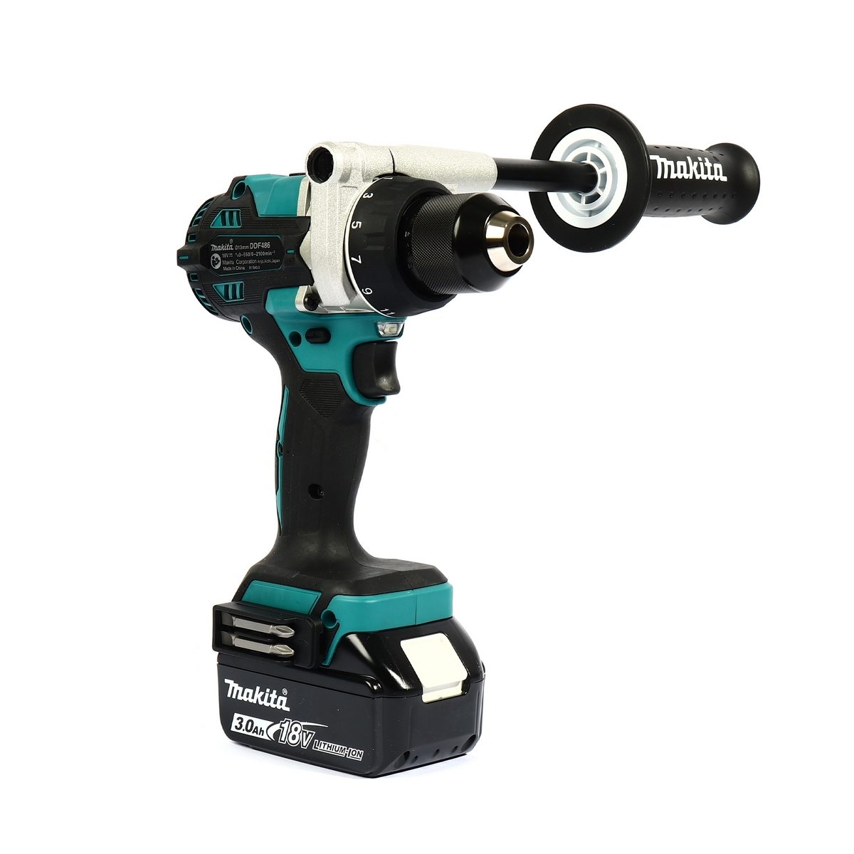 MAKITA (มากีต้า) สว่านไขควงไร้สาย 18 โวลต์ รุ่น DDF486RFJ ขนาด 13 มม. (1/2 นิ้ว) ความเร็วรอบตัวเปล่า 0-2,100 รอบ/นาที แรงบิดสูงสุดในการขัน 1