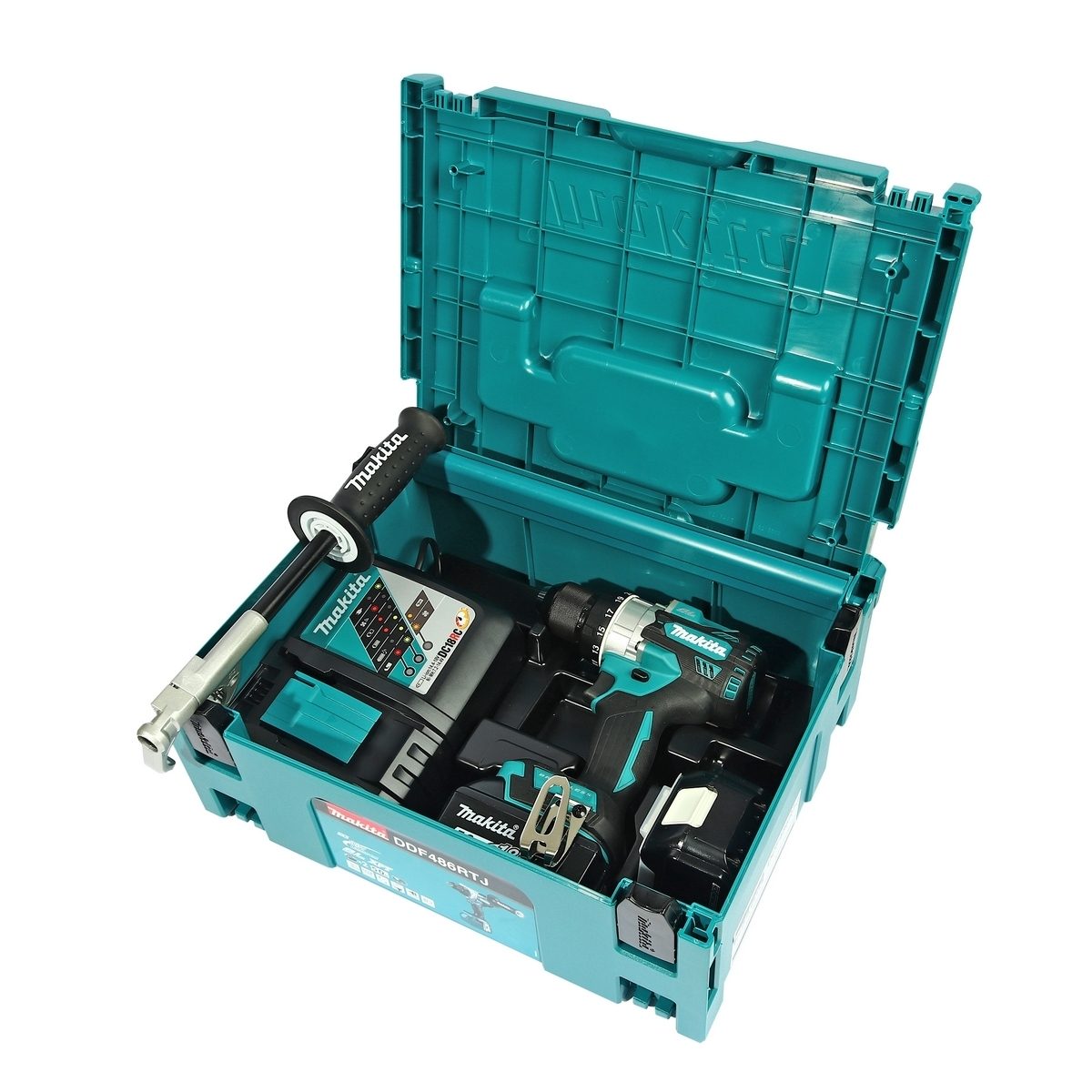 MAKITA สว่านไขควงไร้สาย 18 โวลต์ ขนาด 1/2 นิ้ว รุ่น DDF486RTJ แรงบิดหมุน 125 นิวตันเมตร รวมแบตเตอรี่และแท่นชาร์จ (มากีต้า)