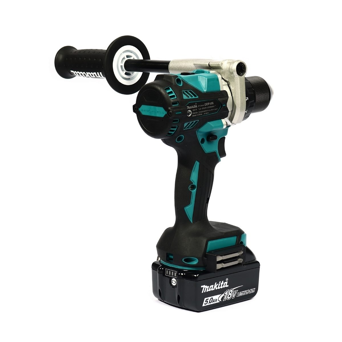 MAKITA สว่านไขควงไร้สาย 18 โวลต์ ขนาด 1/2 นิ้ว รุ่น DDF486RTJ แรงบิดหมุน 125 นิวตันเมตร รวมแบตเตอรี่และแท่นชาร์จ (มากีต้า)