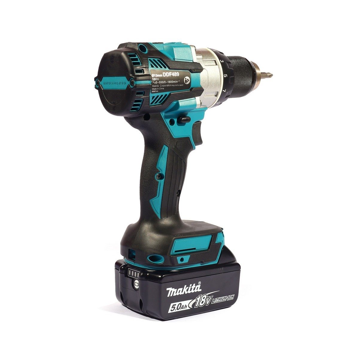 MAKITA สว่านไร้สาย 18 โวลต์ 1/2 นิ้ว (13 มม.) รุ่น DDF489RFJ แรงบิดหมุน 80 นิวตันเมตร รวมแบตเตอรี่และแท่นชาร์จ (มากีต้า)