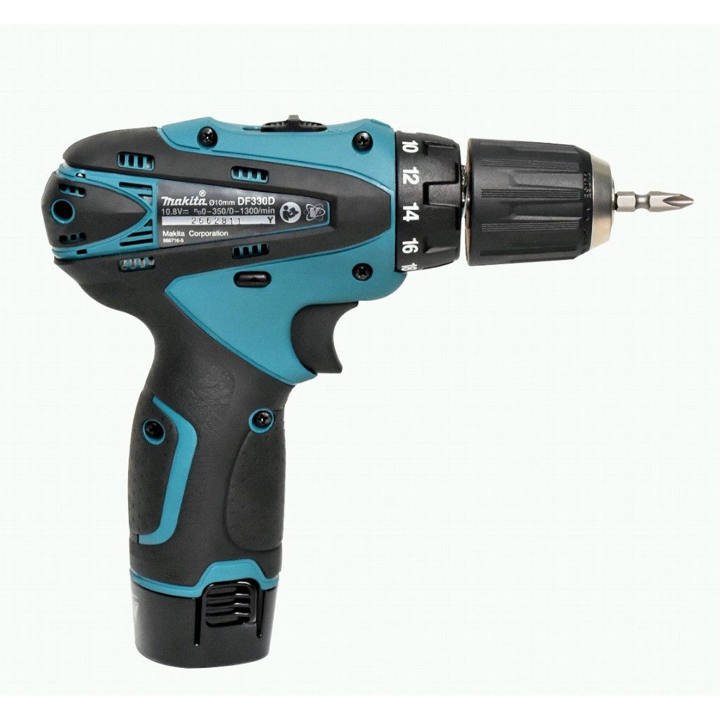 MAKITA สว่านไขควงไร้สาย 10.8 ขนาด โวลต์ 3/8 นิ้ว รุ่น DF330DWE แรงบิดสูงสุด 24 นิวตันเมตร รวมแบตเตอรี่และแท่นชาร์จ (มากีต้า)