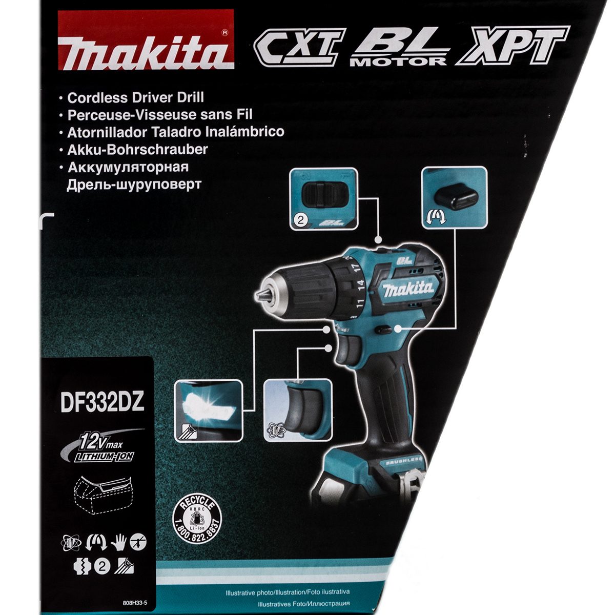 MAKITA สว่านไขควงไร้สาย 12 โวลต์ ขนาด 3/8 นิ้ว รุ่น DF332DZ แรงบิดหมุน 32 นิวตันเมตร ไม่รวมแบตเตอรี่และแท่นชาร์จ (มากีต้า)