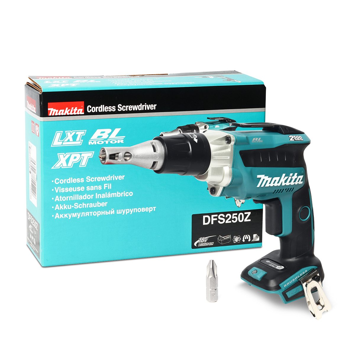 MAKITA ไขควงไฟฟ้าไร้สาย 18 โวลต์ รุ่น DFS250Z ความเร็วรอบตัวเปล่า 0-2,500 รอบ/นาที ไม่รวมแบตเตอรี่และแท่นชาร์จ (มากีต้า)