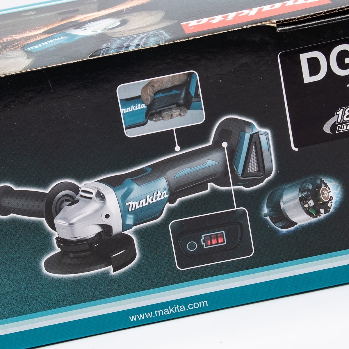 MAKITA เครื่องเจียไร้สาย 18 โวลต์ ขนาด 4 นิ้ว รุ่น DGA405Z ความเร็วรอบตัวเปล่า 8,500 รอบ/นาที ไม่รวมแบตเตอรี่และแท่นชาร์จ (มากีต้า)