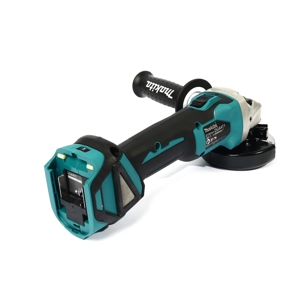 MAKITA เครื่องเจียไร้สาย 18 โวลต์ ขนาด 4 นิ้ว รุ่น DGA411Z ความเร็วรอบตัวเปล่า 3,000 รอบ/นาที ไม่รวมแบตเตอรี่และแท่นชาร์จ (มากีต้า)