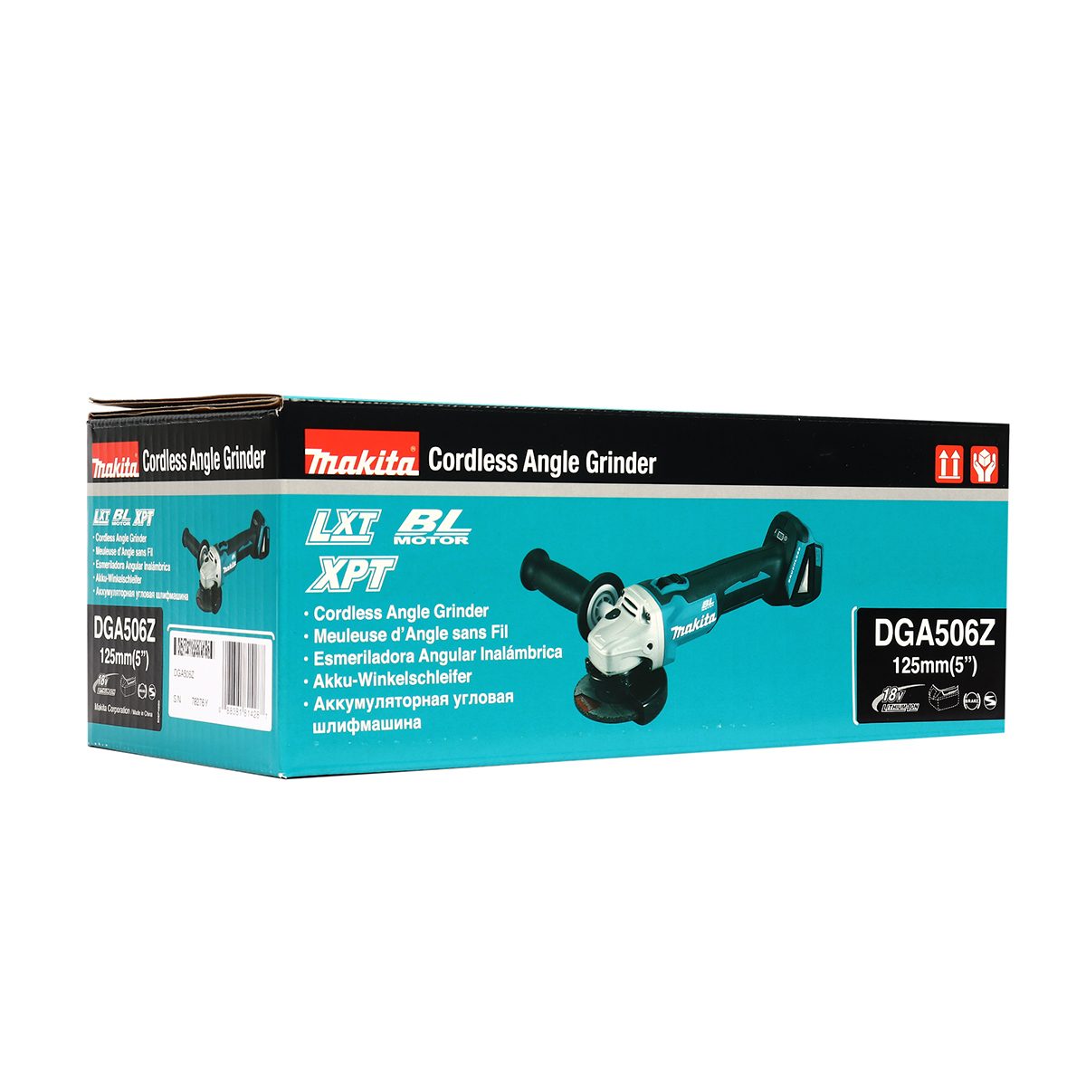 MAKITA เครื่องเจียไร้สาย 18 โวลต์ ขนาด 5 นิ้ว รุ่น DGA506Z ความเร็วรอบตัวเปล่า 8,500 รอบ/นาที ไม่รวมแบตเตอรี่และแท่นชาร์จ (มากีต้า)