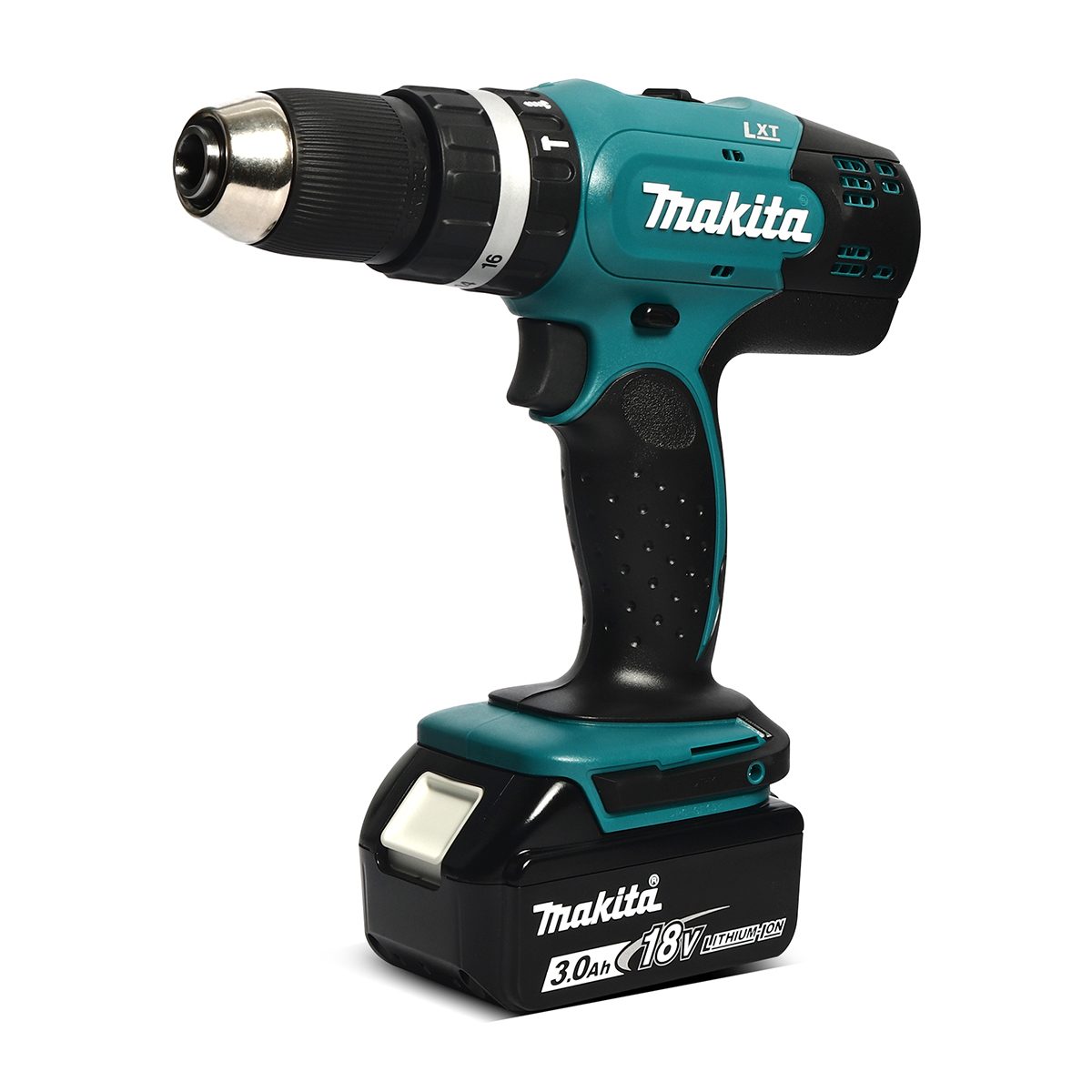 MAKITA สว่านกระแทกไร้สาย 18 โวลต์ ขนาด 13 มม. (1/2 นิ้ว) รุ่น DHP453FX13 แรงบิดหมุน 38 นิวตันเมตร รวมแบตเตอรี่-แท่นชาร์จ (มากีต้า)