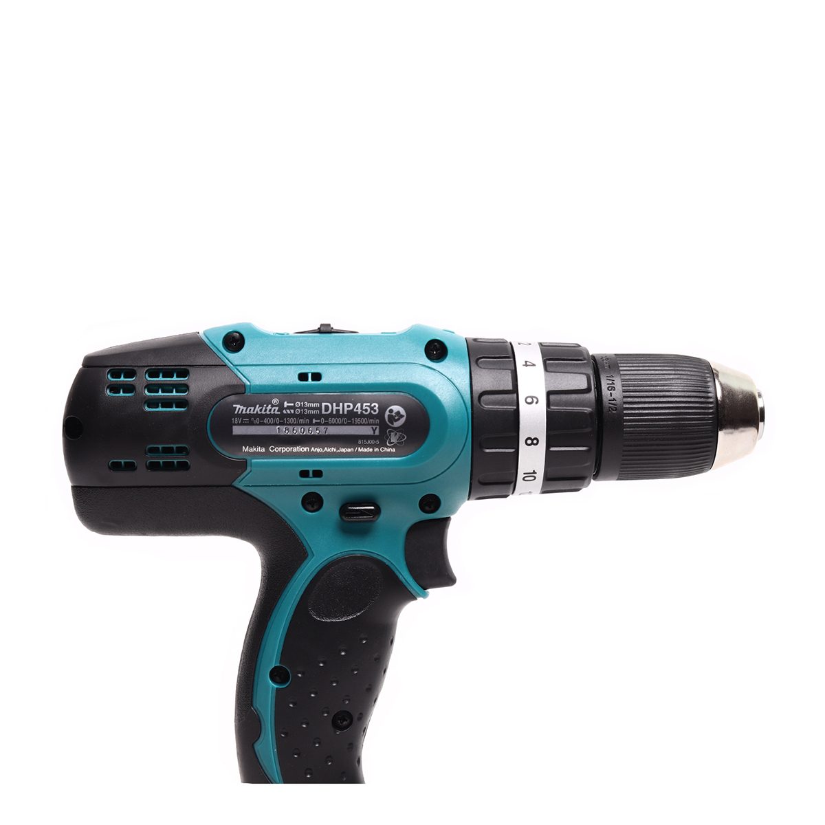 MAKITA สว่านกระแทกไร้สาย 18 โวลต์ ขนาด 13 มม. (1/2 นิ้ว) รุ่น DHP453SF1J แรงบิดหมุน 38 นิวตันเมตร รวมแบตเตอรี่-แท่นชาร์จ (มากีต้า)