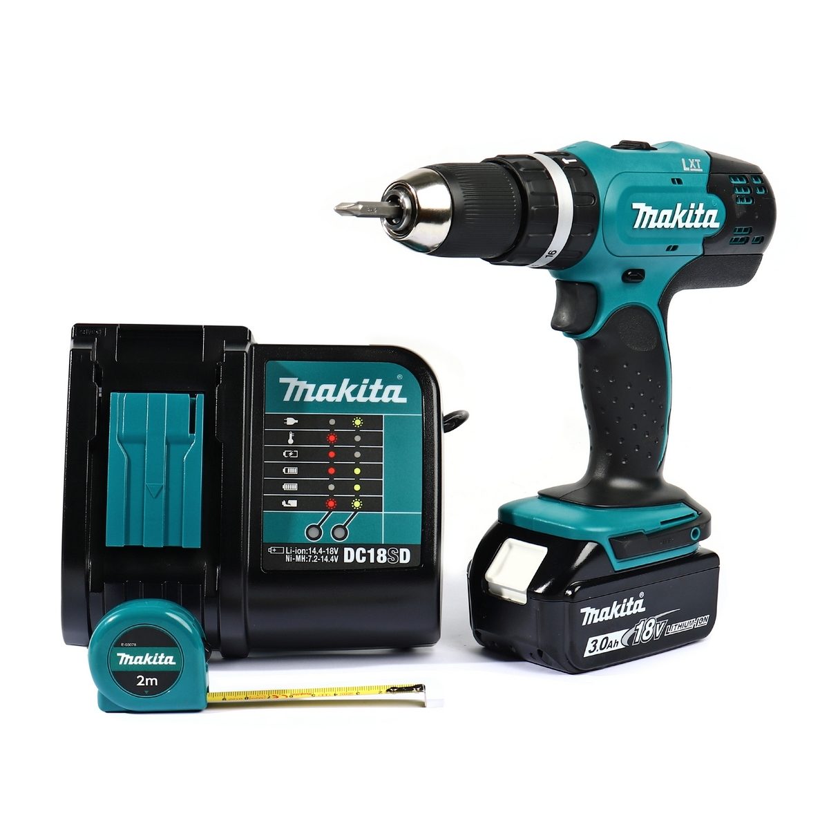 MAKITA สว่านกระแทกไร้สาย 18 โวลต์ ขนาด 13 มม. (1/2 นิ้ว) รุ่น DHP453SFX8 แรงบิดหมุน 38 นิวตันเมตร รวมแบตเตอรี่-แท่นชาร์จ (มากีต้า)
