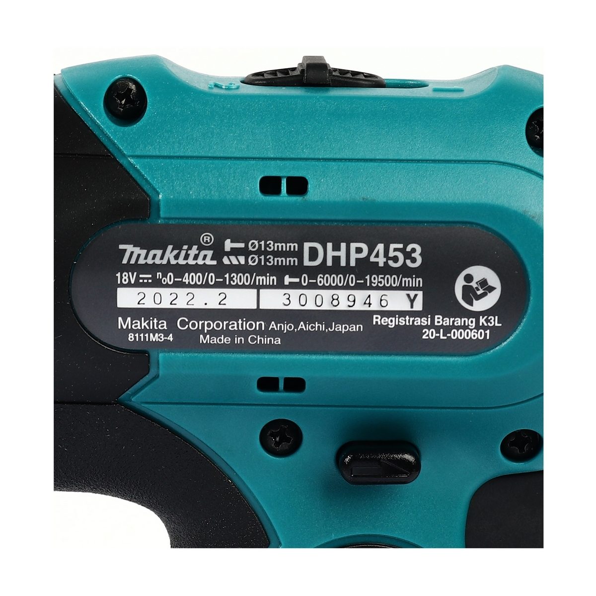 MAKITA สว่านกระแทกไร้สาย 18 โวลต์ ขนาด 13 มม. (1/2 นิ้ว) รุ่น DHP453SFX8 แรงบิดหมุน 38 นิวตันเมตร รวมแบตเตอรี่-แท่นชาร์จ (มากีต้า)