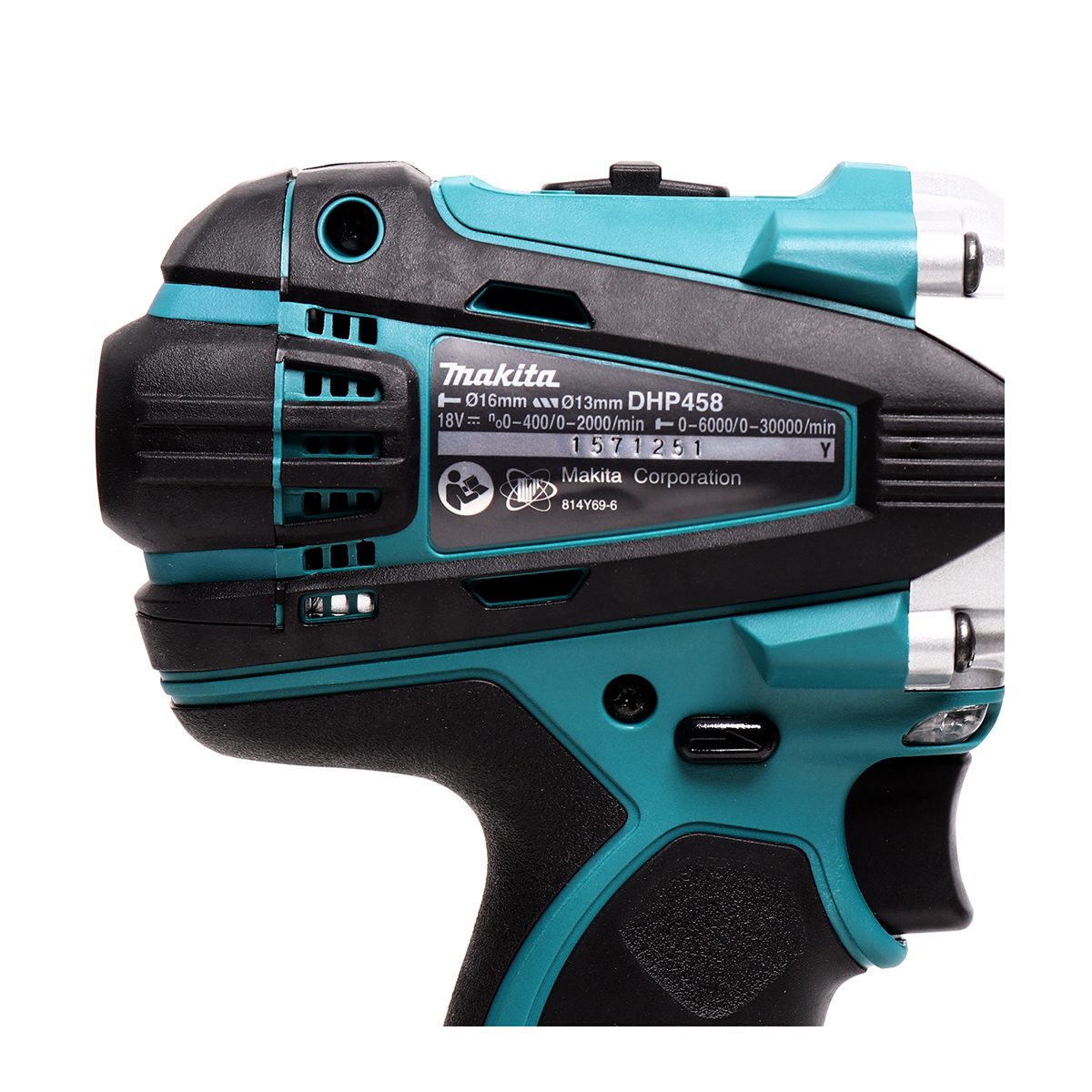 MAKITA สว่านกระแทกไร้สาย 18 โวลต์ ขนาด 13 มม. (1/2 นิ้ว) รุ่น DHP458RFE แรงบิดหมุน 84 นิวตันเมตร รวมแบตเตอรี่-แท่นชาร์จ (มากีต้า)