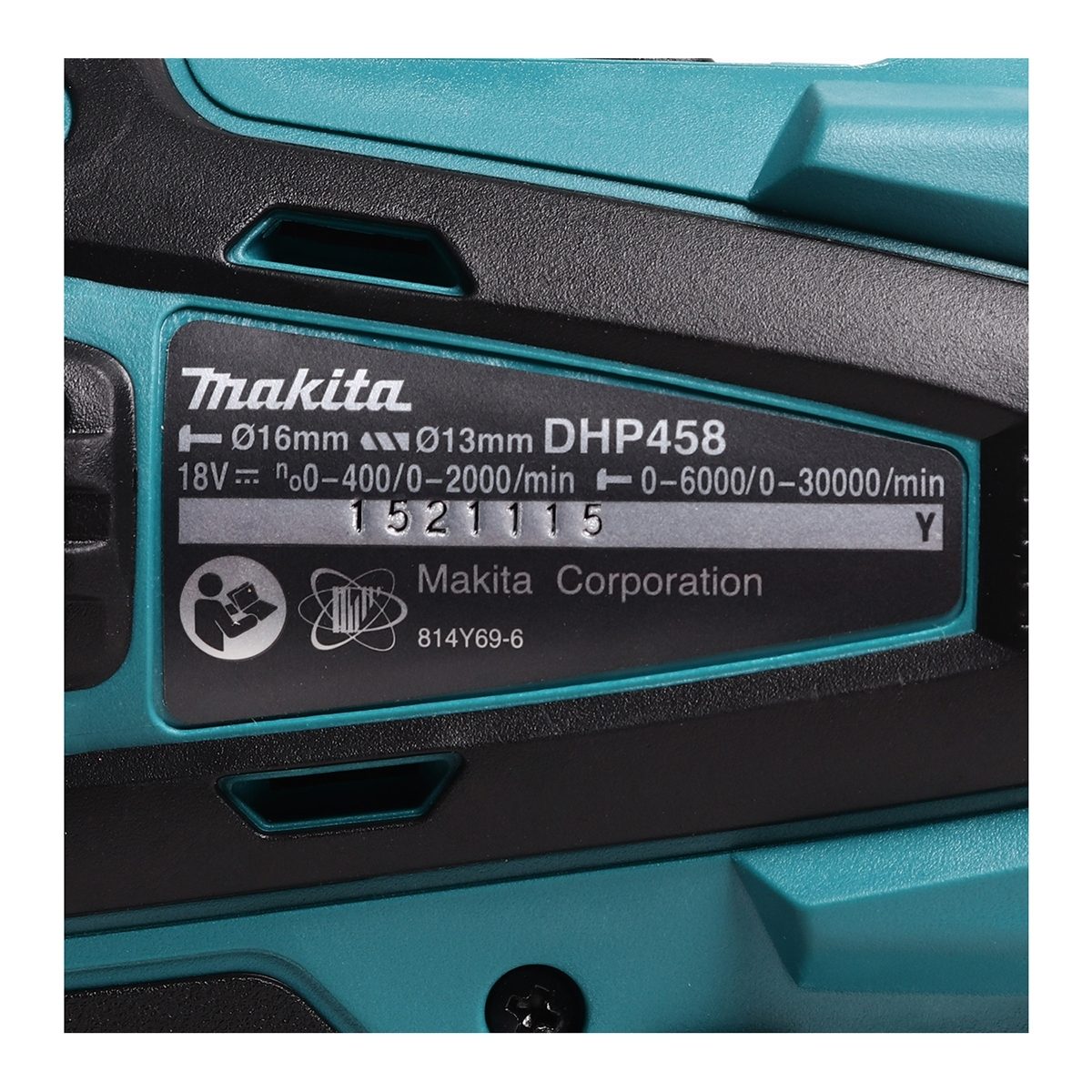 MAKITA สว่านกระแทกไร้สาย 18 โวลต์ ขนาด 13 มม. (1/2 นิ้ว) รุ่น DHP458Z แรงบิดหมุน 84 นิวตันเมตร ไม่รวมแบตเตอรี่-แท่นชาร์จ (มากีต้า)