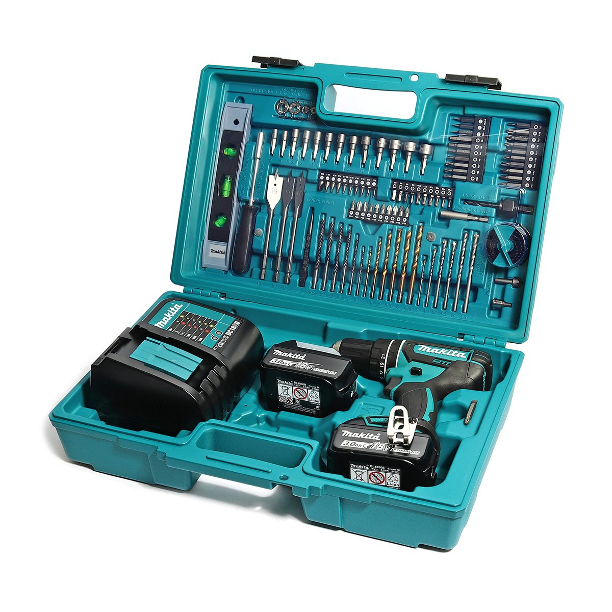 MAKITA สว่านกระแทกไร้สาย 18 โวลต์ ขนาด 13 มม. (1/2 นิ้ว) รุ่น DHP482SFX7 แรงบิดหมุน 54 นิวตันเมตร รวมแบตเตอรี่-แท่นชาร์จ (มากีต้า)