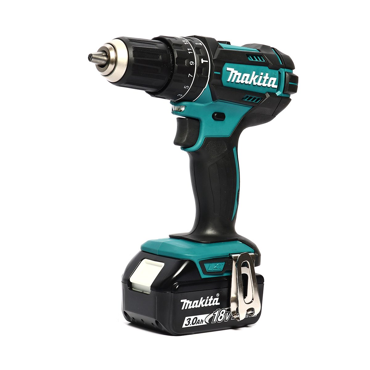 MAKITA สว่านกระแทกไร้สาย 18 โวลต์ ขนาด 13 มม. (1/2 นิ้ว) รุ่น DHP482SFX7 แรงบิดหมุน 54 นิวตันเมตร รวมแบตเตอรี่-แท่นชาร์จ (มากีต้า)