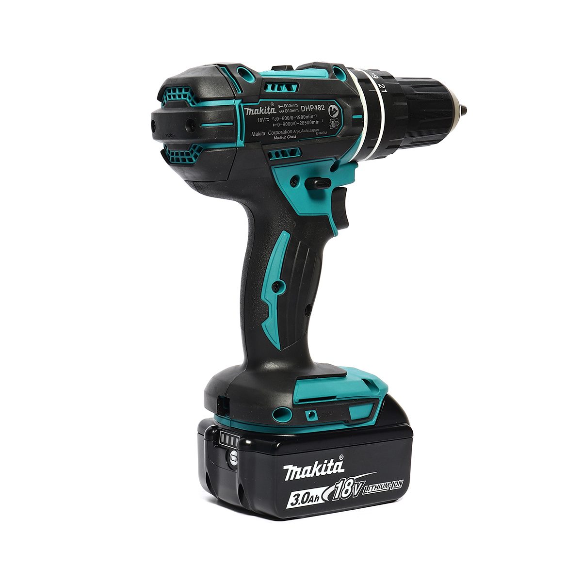 MAKITA สว่านกระแทกไร้สาย 18 โวลต์ ขนาด 13 มม. (1/2 นิ้ว) รุ่น DHP482SFX7 แรงบิดหมุน 54 นิวตันเมตร รวมแบตเตอรี่-แท่นชาร์จ (มากีต้า)