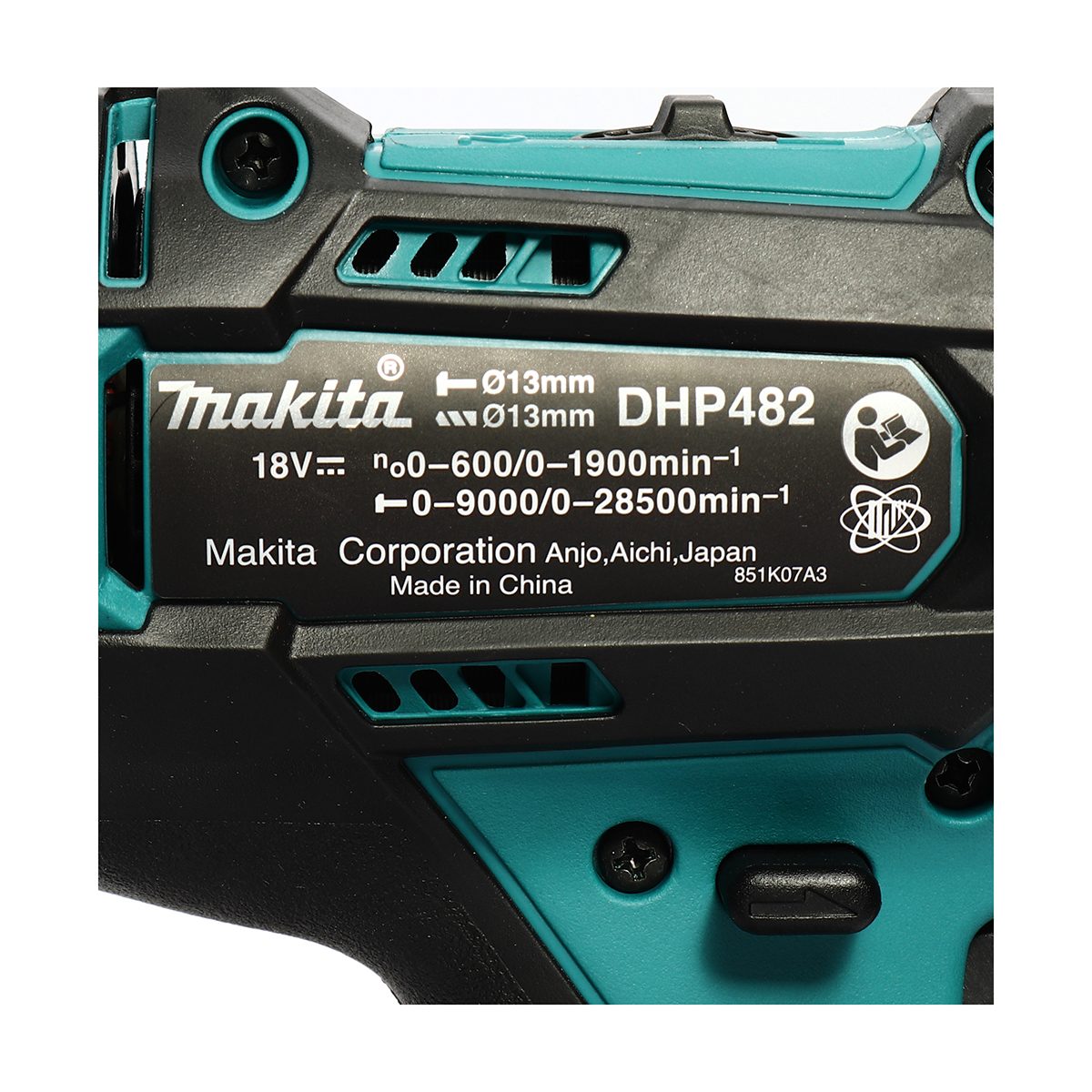 MAKITA สว่านกระแทกไร้สาย 18 โวลต์ ขนาด 13 มม. (1/2 นิ้ว) รุ่น DHP482SFX7 แรงบิดหมุน 54 นิวตันเมตร รวมแบตเตอรี่-แท่นชาร์จ (มากีต้า)