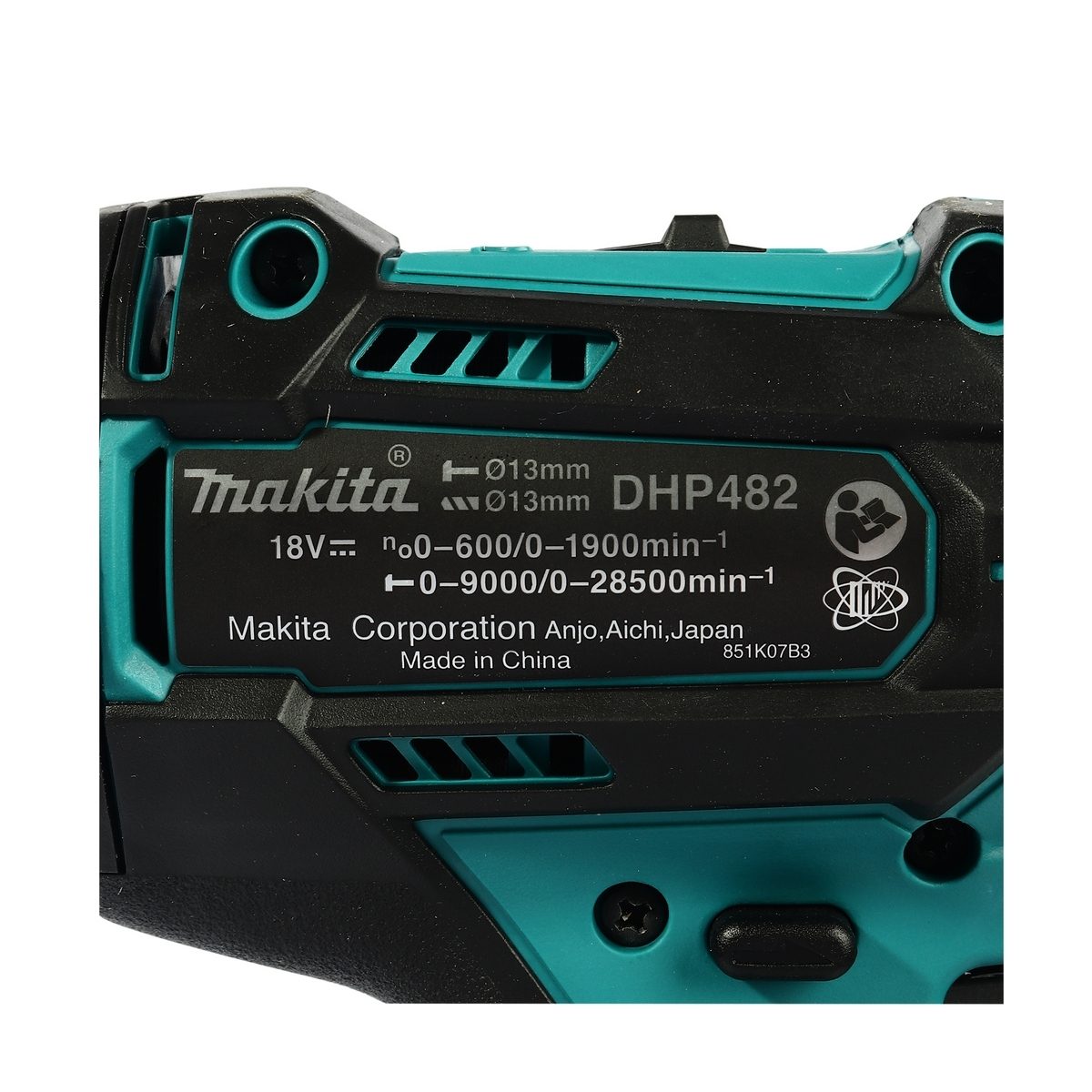MAKITA สว่านกระแทกไร้สาย 18 โวลต์ ขนาด 13 มม. (1/2 นิ้ว) รุ่น DHP482Z แรงบิดหมุน 54 นิวตันเมตร ไม่รวมแบตเตอรี่-แท่นชาร์จ (มากีต้า)