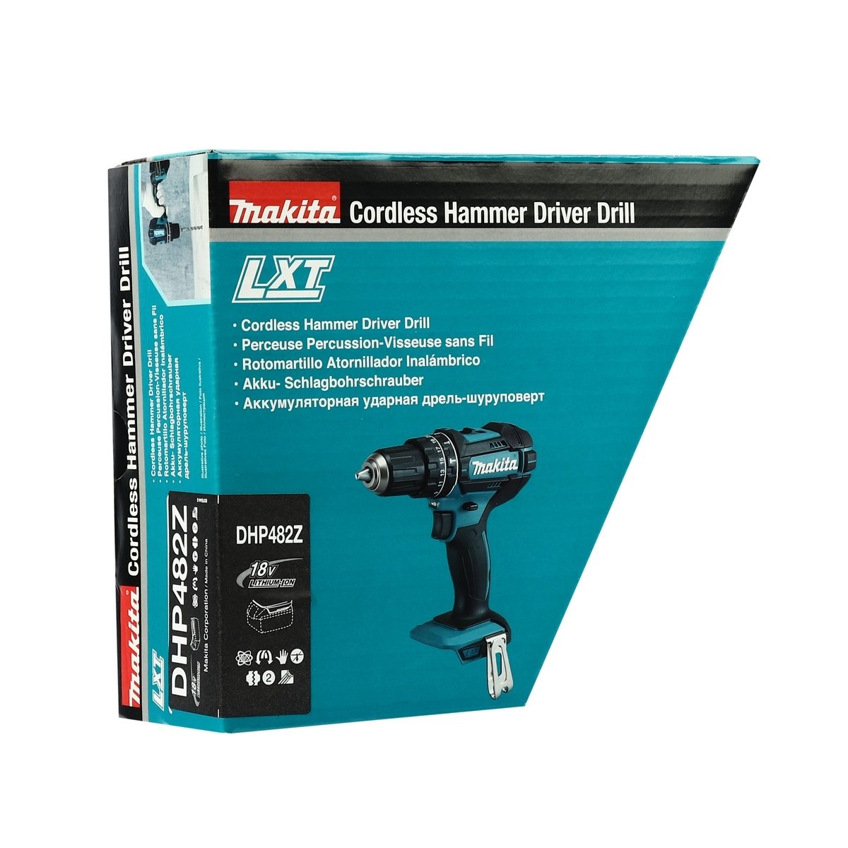 MAKITA สว่านกระแทกไร้สาย 18 โวลต์ ขนาด 13 มม. (1/2 นิ้ว) รุ่น DHP482Z แรงบิดหมุน 54 นิวตันเมตร ไม่รวมแบตเตอรี่-แท่นชาร์จ (มากีต้า)