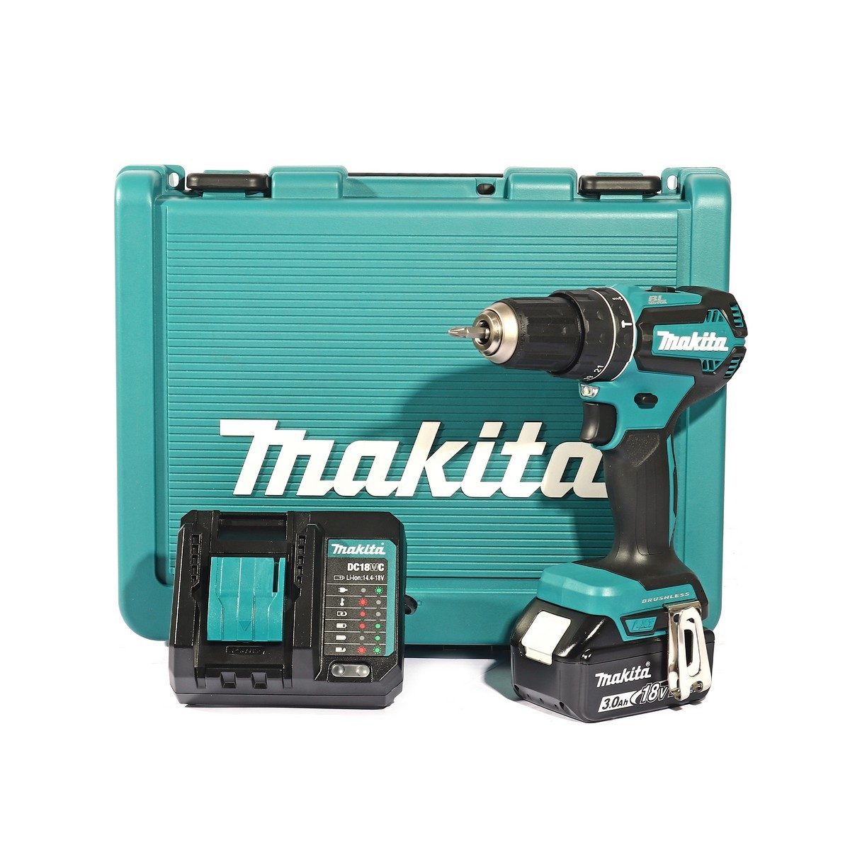 MAKITA สว่านกระแทกไร้สาย 18 โวลต์ ขนาด 13 มม. (1/2 นิ้ว) รุ่น DHP485F003 แรงบิดสูงสุด 50 นิวตันเมตร BL Motor มอเตอร์ไร้แปรงถ่าน รวมแบตเตอรี่