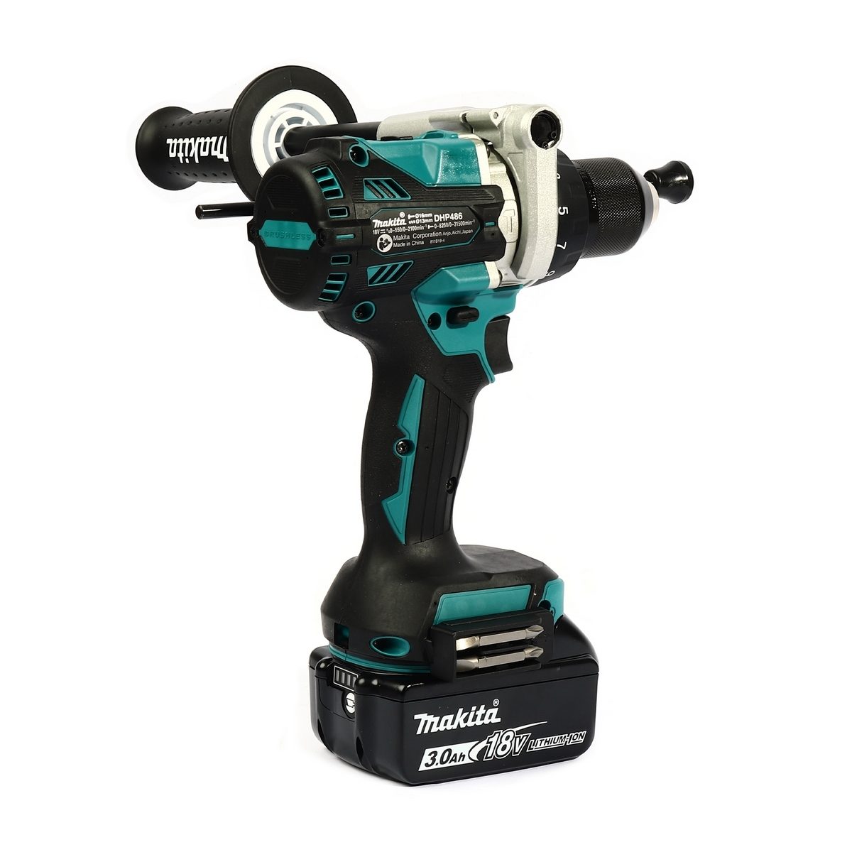 MAKITA สว่านกระแทกไร้สาย 18 โวลต์ ขนาด 13 มม. (1/2 นิ้ว) รุ่น DHP486RFJ แรงบิดหมุน 125 นิวตันเมตร รวมแบตเตอรี่-แท่นชาร์จ (มากีต้า)