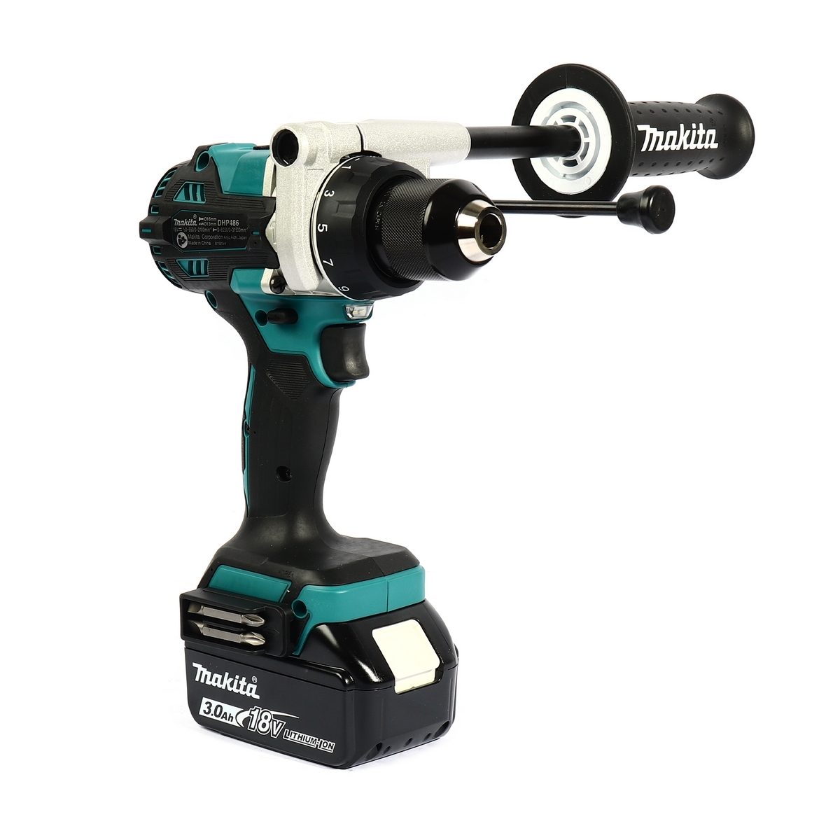 MAKITA สว่านกระแทกไร้สาย 18 โวลต์ ขนาด 13 มม. (1/2 นิ้ว) รุ่น DHP486RFJ แรงบิดหมุน 125 นิวตันเมตร รวมแบตเตอรี่-แท่นชาร์จ (มากีต้า)