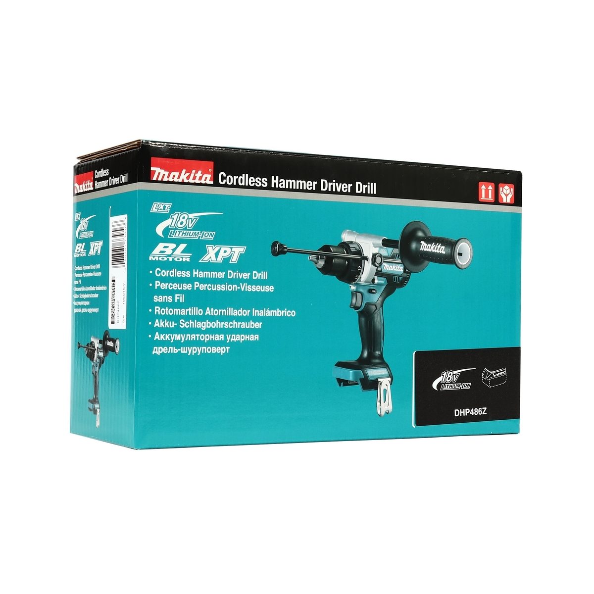 MAKITA สว่านกระแทกไร้สาย 18 โวลต์ ขนาด 13 มม. (1/2 นิ้ว) รุ่น DHP486Z แรงบิดหมุน 125 นิวตันเมตร ไม่รวมแบตเตอรี่-แท่นชาร์จ (มากีต้า)