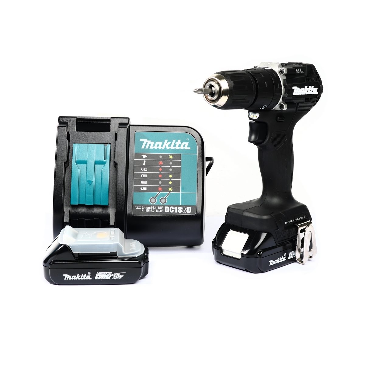 MAKITA สว่านกระแทกไร้สาย 18 โวลต์ ขนาด 13 มม. (1/2 นิ้ว) รุ่น DHP487YX2B แรงบิดหมุน 40 นิวตันเมตร รวมแบตเตอรี่-แท่นชาร์จ (มากีต้า)