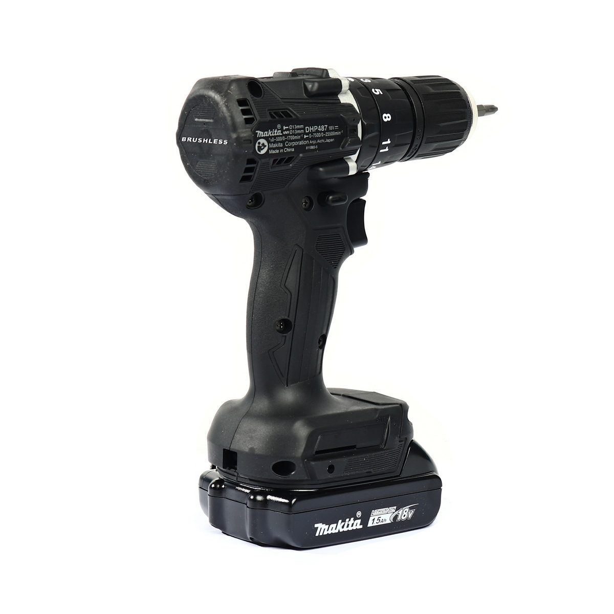 MAKITA สว่านกระแทกไร้สาย 18 โวลต์ ขนาด 13 มม. (1/2 นิ้ว) รุ่น DHP487YX2B แรงบิดหมุน 40 นิวตันเมตร รวมแบตเตอรี่-แท่นชาร์จ (มากีต้า)
