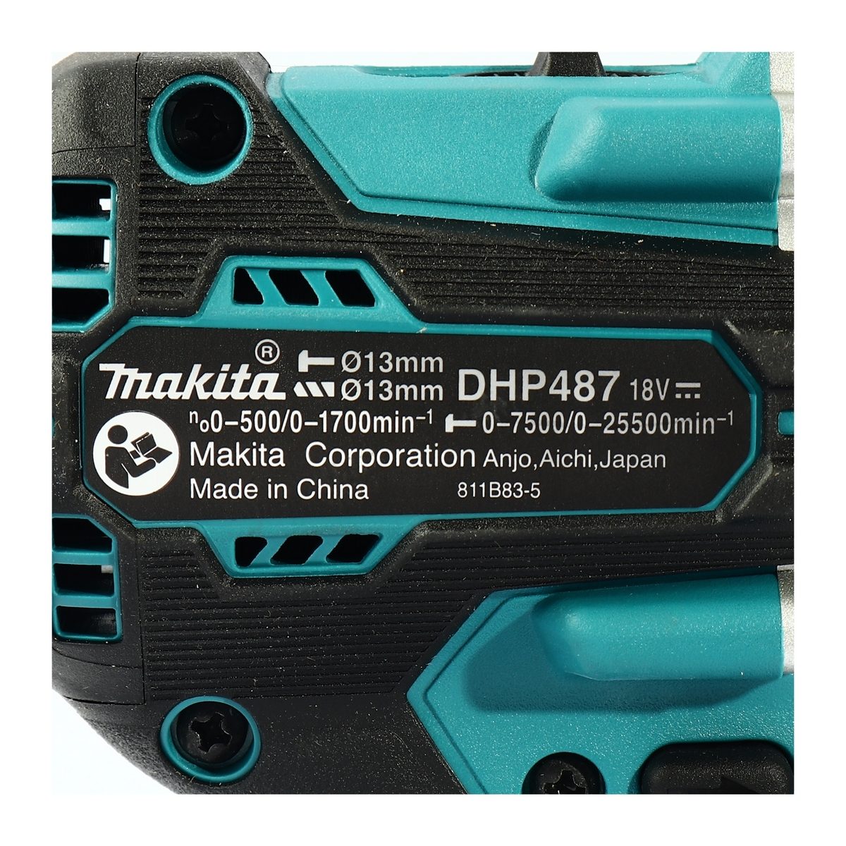 MAKITA สว่านกระแทกไร้สาย 18 โวลต์ ขนาด 13 มม. (1/2 นิ้ว) รุ่น DHP487Z แรงบิดหมุน 40 นิวตันเมตร ไม่รวมแบตเตอรี่-แท่นชาร์จ (มากีต้า)