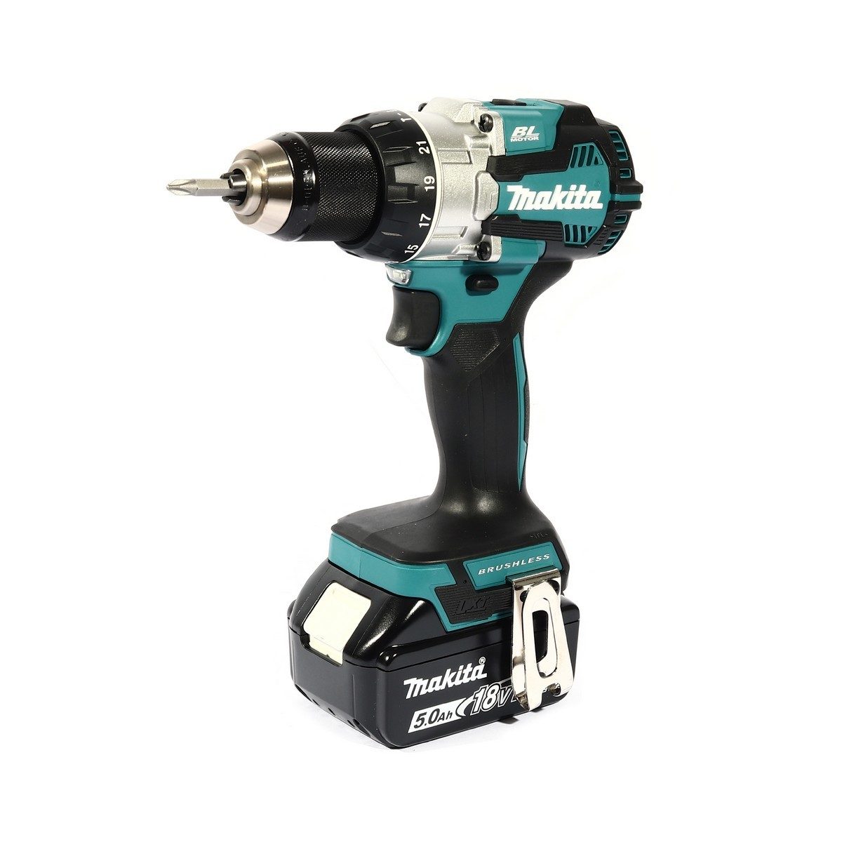 MAKITA สว่านกระแทกไร้สาย 18 โวลต์ ขนาด 13 มม. (1/2 นิ้ว) รุ่น DHP489RTJ แรงบิดหมุน 80 นิวตันเมตร รวมแบตเตอรี่-แท่นชาร์จ (มากีต้า)