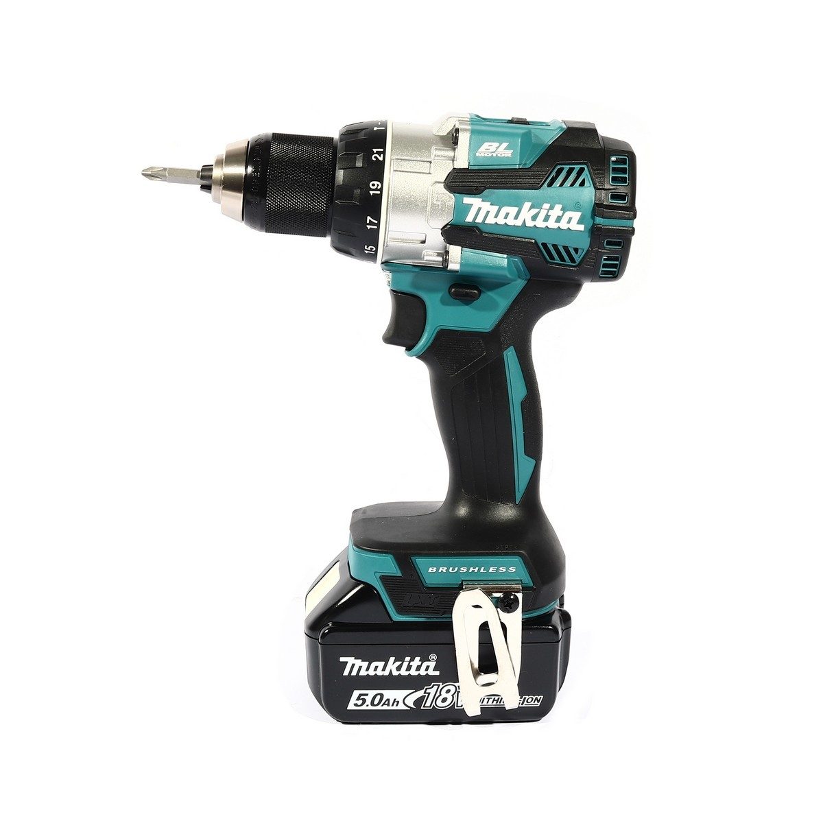 MAKITA สว่านกระแทกไร้สาย 18 โวลต์ ขนาด 13 มม. (1/2 นิ้ว) รุ่น DHP489RTJ แรงบิดหมุน 80 นิวตันเมตร รวมแบตเตอรี่-แท่นชาร์จ (มากีต้า)