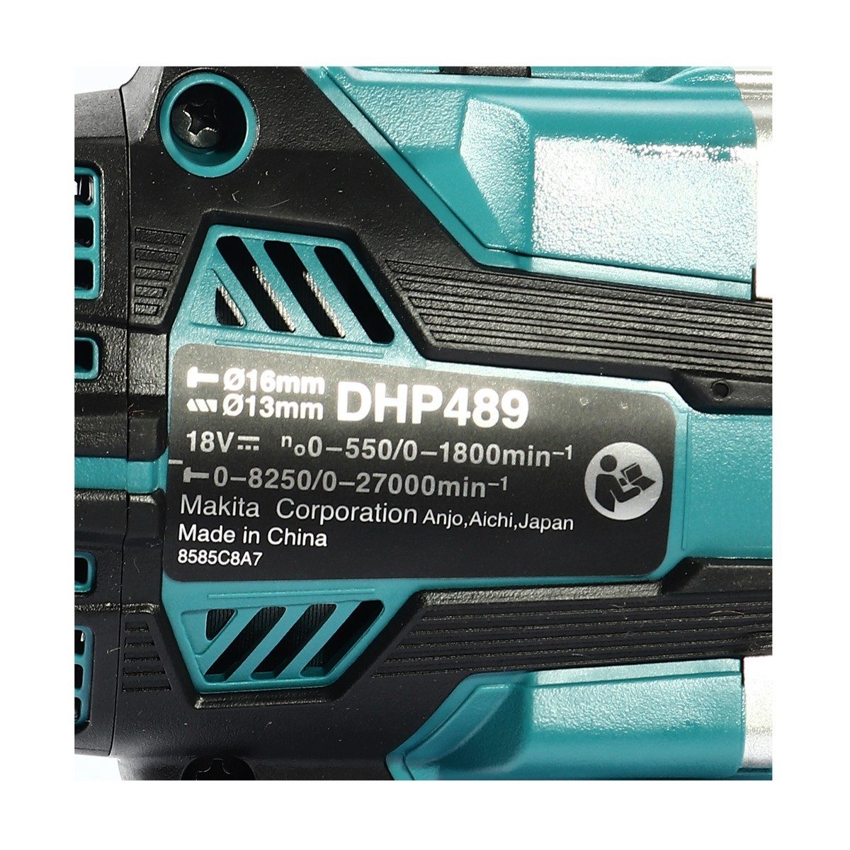 MAKITA สว่านกระแทกไร้สาย 18 โวลต์ ขนาด 13 มม. (1/2 นิ้ว) รุ่น DHP489RTJ แรงบิดหมุน 80 นิวตันเมตร รวมแบตเตอรี่-แท่นชาร์จ (มากีต้า)