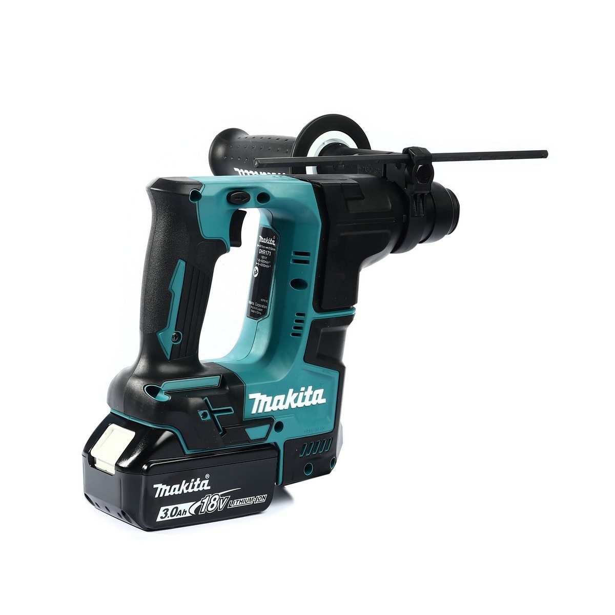 MAKITA สว่านโรตารี่ไร้สาย 18 โวลต์ ขนาด 17 มม. (11/16 นิ้ว) รุ่น DHR171RFJ ขนาดหัวจับดอกสว่าน 1/2 นิ้ว ใช้กับดอกสว่าน SDS PLUS รวมแบตเตอรี่-
