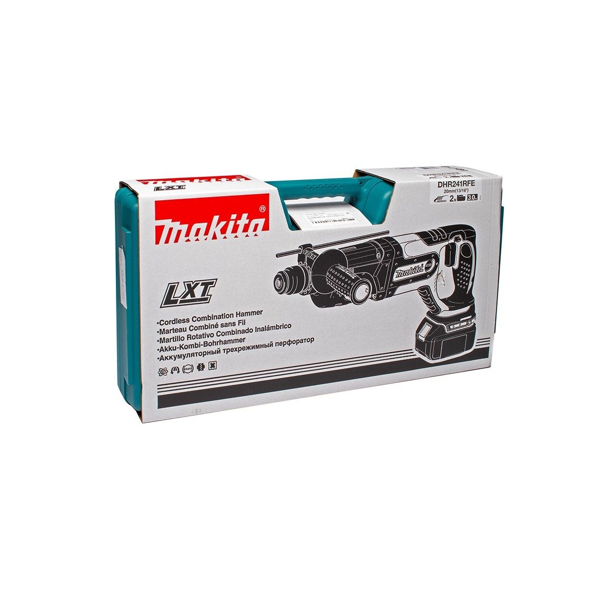 MAKITA สว่านโรตารี่ไร้สาย 18 โวลต์ ขนาด 20 มม. (13/16 นิ้ว) รุ่น DHR241RFE ขนาดหัวจับดอกสว่าน 1/2 นิ้ว ใช้กับดอกสว่าน SDS PLUS รวมแบตเตอรี่-