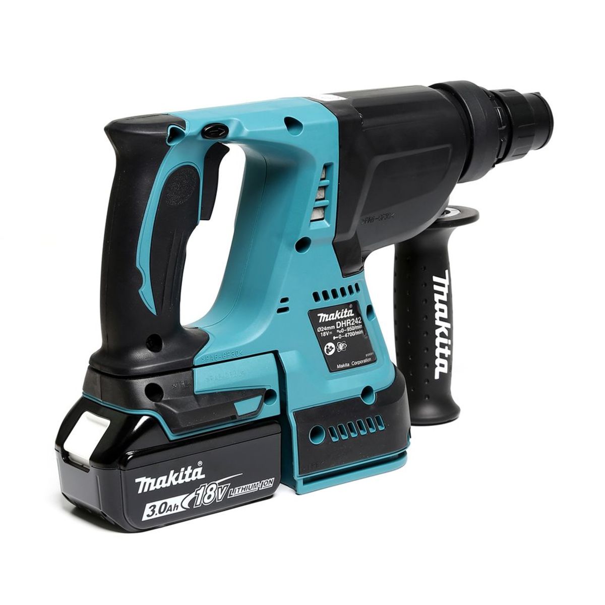 MAKITA สว่านโรตารี่ไร้สาย 18 โวลต์ ขนาด 24 มม. (15/16 นิ้ว) รุ่น DHR242RFE ขนาดหัวจับดอกสว่าน 1/2 นิ้ว ใช้กับดอกสว่าน SDS PLUS รวมแบตเตอรี่-