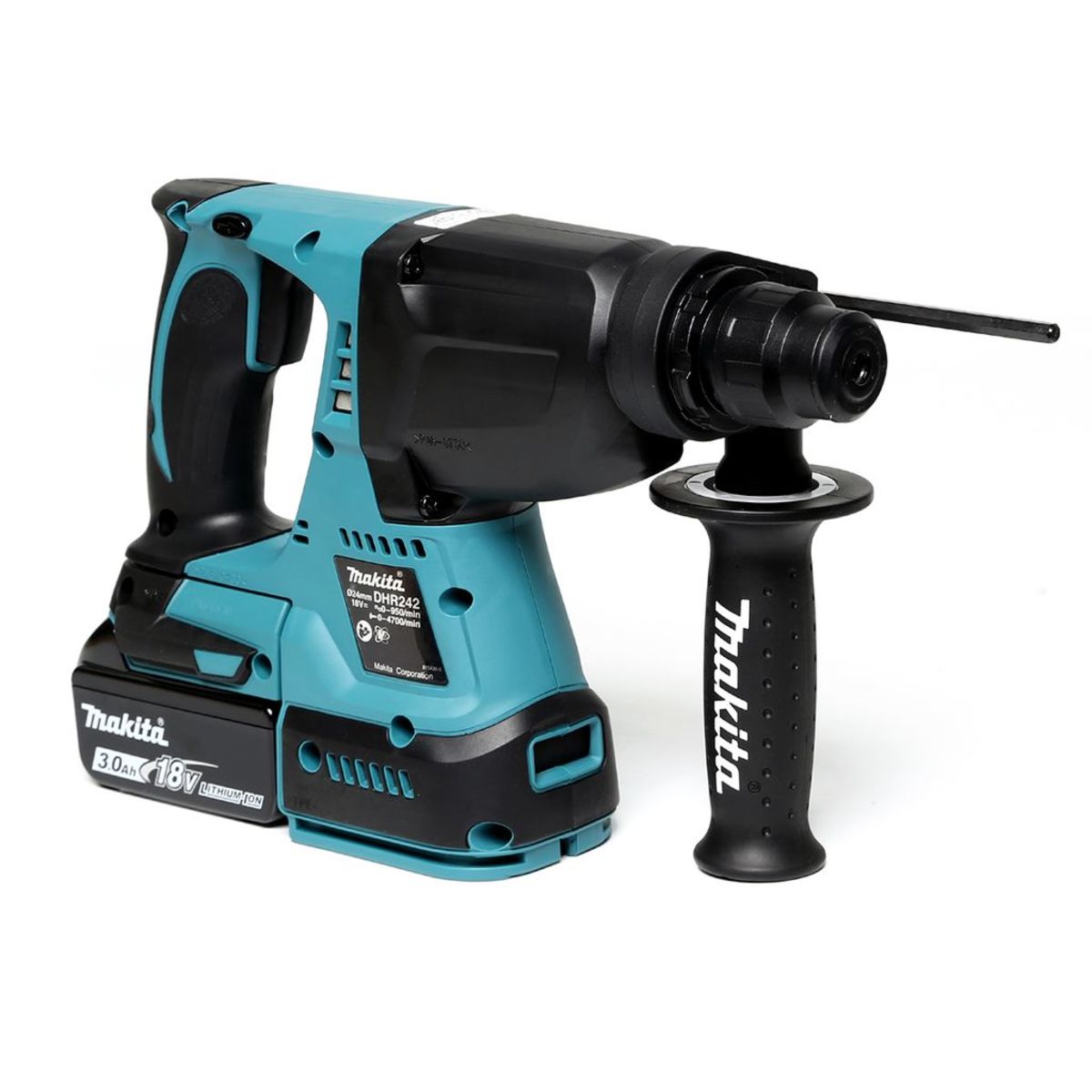MAKITA สว่านโรตารี่ไร้สาย 18 โวลต์ ขนาด 24 มม. (15/16 นิ้ว) รุ่น DHR242RFE ขนาดหัวจับดอกสว่าน 1/2 นิ้ว ใช้กับดอกสว่าน SDS PLUS รวมแบตเตอรี่-
