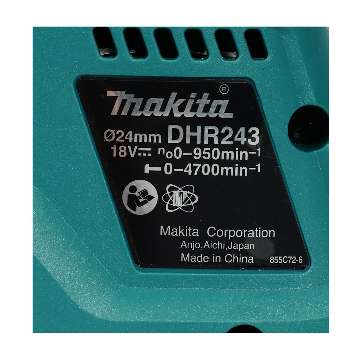 MAKITA สว่านโรตารี่ไร้สาย 18 โวลต์ ขนาด 24 มม. (15/16 นิ้ว) รุ่น DHR243RFE ขนาดหัวจับดอกสว่าน 1/2 นิ้ว ใช้กับดอกสว่าน SDS PLUS รวมแบตเตอรี่-