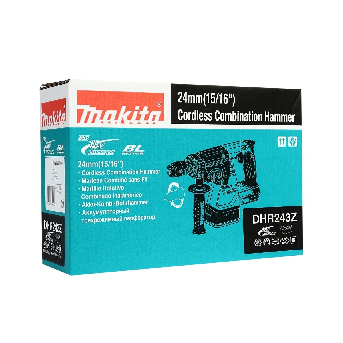 MAKITA สว่านโรตารี่ไร้สาย 18 โวลต์ ขนาด 24 มม. (15/16 นิ้ว) รุ่น DHR243Z ขนาดหัวจับดอกสว่าน 1/2 นิ้ว ใช้กับดอกสว่าน SDS PLUS ไม่รวมแบตเตอรี่